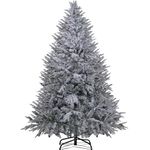 COMHOMA Christmas Tree 6ft, Artificial Snow Flocked Christmas Tree with 800 Tips Xmas 180CM Tree Foldable Metal Stand for Indoor Outdoor Holiday Decorations (Snow)