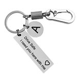 BAMALI Black Laser engraved Dad Gifts from Daughter/Son - Drive Safe Keychain We Love You Father Gifts Diwali Valentines Birthday Anniversary from Loved one. (Daddy of an angel)