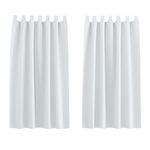 PONY DANCE Kitchen Window Curtains, Short - Blackout Curtains, Opaque Curtains, Short Thermal Curtains, Children's Room, Tab-Top Curtain, Set of 2, H 145 x W 140 cm, Greyish White