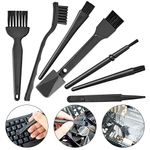 Farraige® Small Portable Plastic Handle Nylon Anti Static Brushes Computer Keyboard Cleaning Brush Kit (Black, Set of 7)