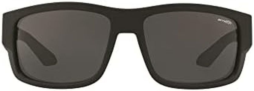 ARNETTE Men's An4221 Grifter Rectangular Sunglasses, Fuzzy Black/Dark Grey, 62 mm