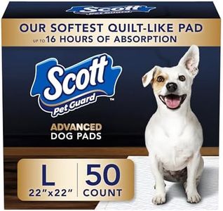 Scott Pet Guard Advanced Dog Pads - Dog Training Pee Pads for Puppies, Medium & Large Dogs - Up to 16 Hour Absorbency with Odor Control - Softest Quilted Dog Pee Pads - Large - 22" x 22" - 50 Pack
