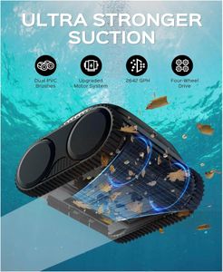 WYBOT C1 Cordless Robotic Pool Vacuum – 150min Runtime, 4-in-1 Wall & Waterline Cleaning, App Control, White