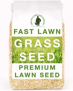 Fast Lawn Grass Seed, 1kg (up to 60sqm) Premium Quality Fast Growing Grass Seeds. Tailored for UK Climate. Hardwearing Lawn Seed Perfect for New Lawns, Overseeding & Patch Repair. DEFRA Approved