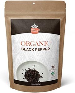 SPICY ORGANIC Black Peppercorns – 16 oz - Whole, Fresh, and Spicy Black Pepper for Grinder Refill, Premium Ceylon Quality, USDA Certified Organic, Gluten-Free, and Kosher