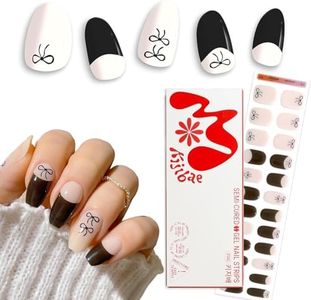 Kijibae Semi Cured Gel Polish Strips | 24pc UV LED Required Wraps | Gift Peel and Stick Nails | Coquette DIY Home Manicure | Press On Alternative (Knot Yours)