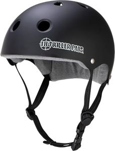 187 Killer Pads Pro Skate Helmet with Sweatsaver Liner, Large, Black Matte