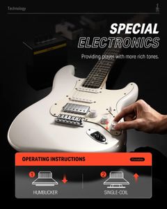 Donner 39-Inch Electric Guitar Kit – Polar White
