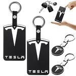 2 Pack Key Card Holder for Tesla Model 3: Model Y Silicone Key Chain for Tesla, Wear resistant and Dust proof, Protector Key Chain Logo Pattern Car Accessories, Model Y Accessories for Tesla