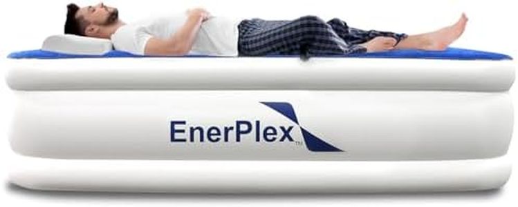 EnerPlex Queen Air Mattress with Built-in Pump - 13 Inch Double Height Inflatable Mattress for Camping, Home & Portable Travel - Durable Blow Up Bed with Dual Pump - Easy to Inflate/Quick Set Up﻿