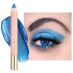 Oulac Shimmer Blue Eyeshadow Stick - Long Lasting Waterproof Eye Shadow Highlighter Stick, Glitter Eyeshadow Pencil for Eye Makeup, Vegan & Cruelty-Free 3.8g, (08) Aqua