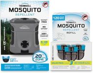 Thermacell Mosquito Repellent Rechargeable Adventure EX-Series EX90; 9-Hour Battery, Includes 12-Hr Refill & 120 of Hours Refills, Rubber Armor & Carabiner; Bug Spray Alternative; Scent Free;