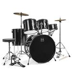 Best Choice Products Drum Set 5-Piece Complete Adult Set Cymbals Full Size Black New Drum Set