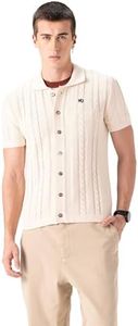 Members Only Men's JC Polo Cable Sweater - Off-White M