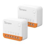 SONOFF Smart Switch, MINIR4 Wi-Fi Smart Switch, 10A 2400W, Zero and Fire Wires, Works With Amazon Alexa And Google Home Assistant (2 PCS)