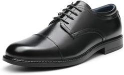 Bruno Marc Men's Black Leather Lined Dress Oxford Shoes Classic Lace Up Formal Dress Wide Shoes,DOWNINGWIDE-01,Black,15 W US