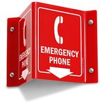 SmartSign "Emergency Phone" Projecting Sign | 5" x 6" Acrylic