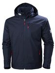 Helly Hansen Mens Crew Hooded Midlayer Jacket, XL, Navy