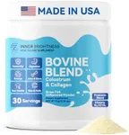 Inner Brightness Bovine Colostrum & Collagen Powder for Gut Health, Immune Support, Hair Growth & Beauty Supplement, Sugar Free – IgG, Probiotics, Vitamin B12, C, D3 – Unflavored, 30 Servings