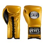 CLETO REYES Traditional Professional Boxing Gloves with Laces for Training, Sparring and Heavy Punching Bags for Men and Women, MMA, Kickboxing, Muay Thai, 16oz, Solid Gold CRE