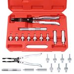 Glarks 11Pcs Valve Seal Remover and Installer Kit, Professional Valve Stem Seal Removal Tool Kit with Pliers, Drive Handle, Sockets and Seal Adapters for Auto Car Truck Motorcycle Repair