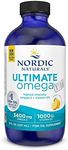 Nordic Naturals Ultimate Omega Xtra Liquid, Lemon Flavor - 8 oz - 3400 mg Omega-3 + 1000 IU Vitamin D3 - Omega-3 Fish Oil - EPA & DHA - Brain, Heart, Joint, & Immune Health - Non-GMO - 48 Servings