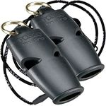 Fox 40 Micro Pealess Whistle 2-pack with 2 Lanyards - Black + Black