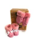 Sheepskin Baby Slippers Mittens Boots Kids Wool Fur Winter 100 Natural Socks Girls Boys Infant Newborn Size Leather 2 Booties (3-9 Months, Baby Pink)