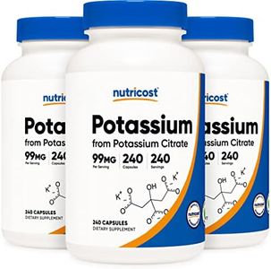 Nutricost Potassium Citrate 99mg, 500 Capsules (3 Bottles)