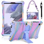 KATUMO Silicone Case Compatible with Samsung Galaxy Tab A7 Lite Case 8.7 inch 2021 (SM-T220/T225/T227) Soft Rubber Case with Stylus Pen Shoulder Strap Galaxy Tab A7 Lite Case for Kids