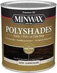 1 qt Minwax 61395 Classic Black PolyShades Wood Stain And Polyurethane, Satin