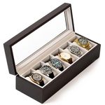 WOX MOX 6 Slot Watches Display Storage Box Case Holder Organizer with Transparent Window_Multi color-Pack Of 1 (6 SLOT)