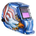 DEKOPRO Welding Helmet Solar Powered Auto Darkening Hood with Adjustable Shade Range 4/9-13 for Mig Tig Arc Welder Mask (Blue Eagle)