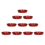 Kraft Seeds by 10CLUB Planter Bottom Trays - 10 Pcs (6*8 Inch, Red) | Plastic Plant Saucer | Planter Water Drip Trays | Drainage Trays for Home Plants | Sturdy Gamla Pot Trays