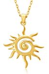 18kt Sun Designed Gold Plated Silver Pendant for Women 6 months of Polish WARRANTY & LIFETIME BUYBACK | Perfectly Designed Aesthetic Gifts for Girls & Gifts for Girlfriend | Silver Necklace for Women with Gifting Box