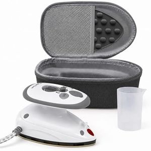 The Quilted Bear Premium Mini Steam Iron - Travel Iron Steam Mini for Effortless Quilting, Crafting, and Wrinkle-Free Clothing - Holiday & Travel Essentials with Hardshell Case & Rest (Black) (V2)