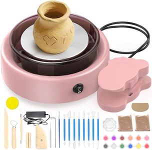 Skirfy Mini Pottery Wheel for Beginners Adults 9.5" Ceramic Machine for Kids Art Craft Glow in Dark Kits 2.2LB Air-Dry Clay,Carving Tools Adjustable Speed,Home Decor DIY Projects Birthday Gift