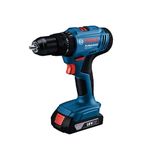 Bosch GSB 180-LI 18V Cordless Impact Drill / Driver, 1.5/ 13 mm, 27,000 bpm, Variable Speed, Autolock, 3.4 kg + 2 x 2Ah Lithium-ion Batteries, GAL 18V-40 Charger & Carrying Case, 1 Year Warranty