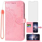 Compatible with ZTE ZMax Pro Z981/Blade X Max Z983/Max XL N9560/Max Duo LTE Wallet Phone Case Tempered Glass Screen Protector Flip Cover Card Holder Cell for ZTE Z 981 983/X Max 3 Z986/Carry Rose gold