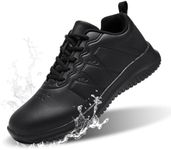 ENLEN&BENNA Non Slip Work Shoes for Men Waterproof Slip Resistant Food Service Restaurant Kitchen Chef Shoes Lightweight Comfort Walking Sneaker Casual Shoe Black Size 7.5