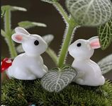 Chocozone Pack of 18 Cute Rabbit Miniatures Garden Decoration Items Garden Decor - 2.5cm