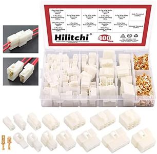 Hilitchi 6.3MM Electrical Automotive Wire Connectors Male Female Socket Plug Terminal for Motorcycle Car (Assortment Kit-400Pcs)