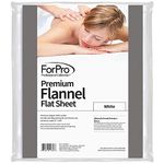 For Pro Premium Flannel Flat Sheet, White