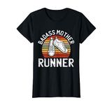 Badass Mother Runner Running Retro Sport Fitness Work-out T-Shirt