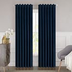 WEST LAKE Luxury Velvet Curtains Navy Blue 84 Inches Long for Living Room Teal Thermal Insulated Drape Rod Pocket Back Tab Room Darkening Velour Window Curtains for Bedroom 2 Panels,52" Wx84 L