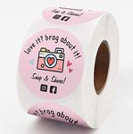 500 Pcs Share Pink Retro Camera Design Stickers,Cute Thank You Stickers,Online Retailers Mail Envelopes Packaging Stickers Labels Shipping Handmade Stickers for Small Business(1.5 inches)