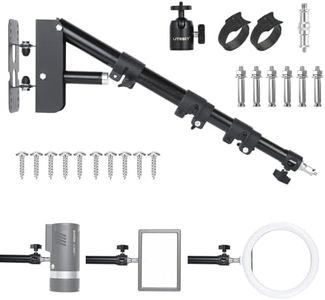 UTEBIT Wall Mount Triangle Boom Arm 43.3inch/110cm, 180° Flexible Rotation Ring Light Mount Adjustable Camera Mount for Studio Video Light, Monolight, Photography, Softbox, Reflector (Black)