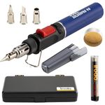 IRODA SOLDERPRO Butane Soldering Iron Kit Multi-Purpose 3-in-1 25-80W Pro Cordless Soldering Iron Box Set - Self-Igniting & Adjustable Flame, DIY Gift - Taiwan (90K)