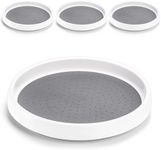 Lawei 2 Pack Pantry Cabinet Lazy Susan Turntable - 10 Inch Non-Slip Lining Kitchen Storage Turntable for Cabinet, Pantry, Refrigerator, Countertop - Spinning Organizer for Spices, Condiments, Baking