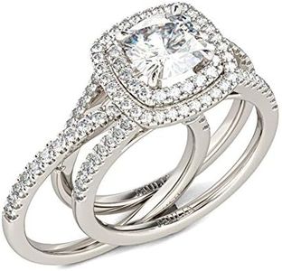 Jeulia Brilliant Classic Band Rings Sets for Women 925 Sterling Silver Fashion Ring Sets Wedding Engagement Anniversary Promise Ring Bridal Sets Jewelry (7.0(U.S))